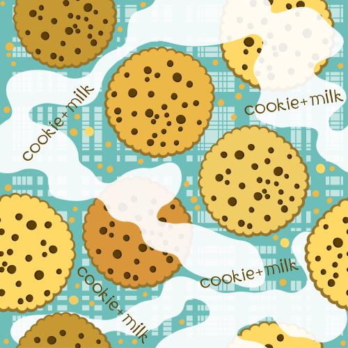 Печенье. Вектор печенье, молоко и надписи cookie+milk