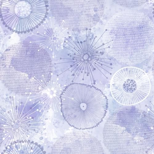 Векторное изображение декоративные круги и элементы на сиреневом акварельном