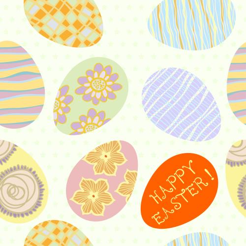 Пасха. Вектор разноцветные пасхальные яйца с надписью happy easter