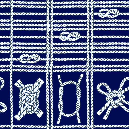 Морской узел. Вектор морские узлы, вертикальные и горизонтальные морские канаты на синем