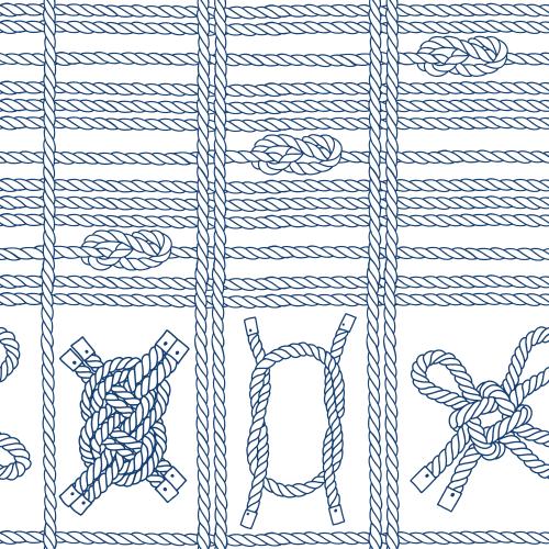 Морской узел. Вектор морские узлы, вертикальные и горизонтальные морские канаты на белом